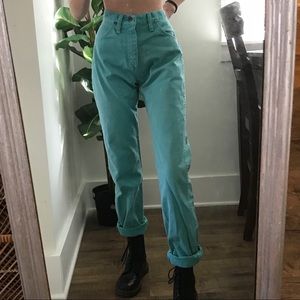 SOLD Vintage aqua mom jeans